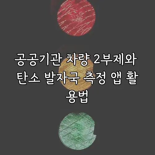 공공기관 차량 2부제와 탄소 발자국 측정 앱 활용법