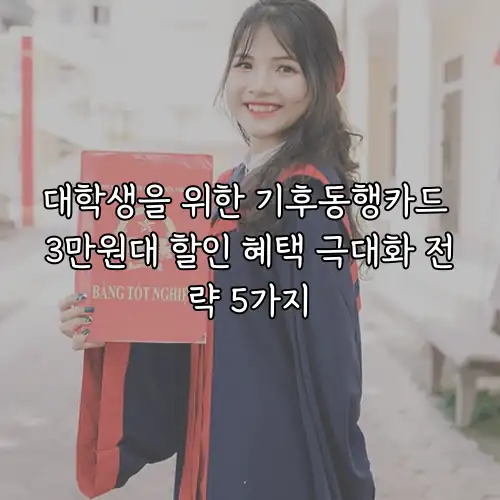 대학생을 위한 기후동행카드 3만원대 할인 혜택 극대화 전략 5가지