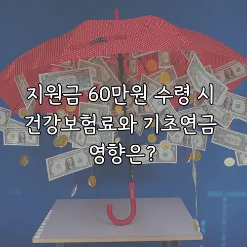 지원금 60만원 수령 시 건강보험료와 기초연금 영향은?