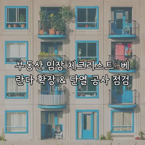 부동산 임장 체크리스트: 베란다 확장 & 단열 공사 점검