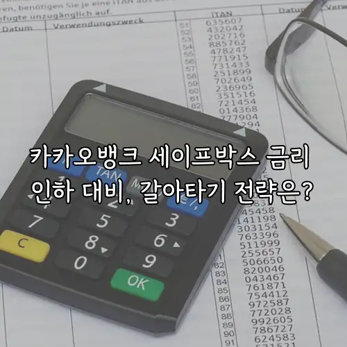 카카오뱅크 세이프박스 금리 인하 대비, 갈아타기 전략은?