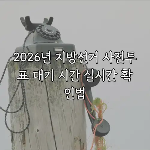 2026년 지방선거 사전투표 대기 시간 실시간 확인법