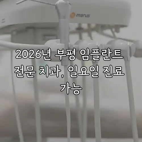 2026년 부평 임플란트 전문 치과, 일요일 진료 가능