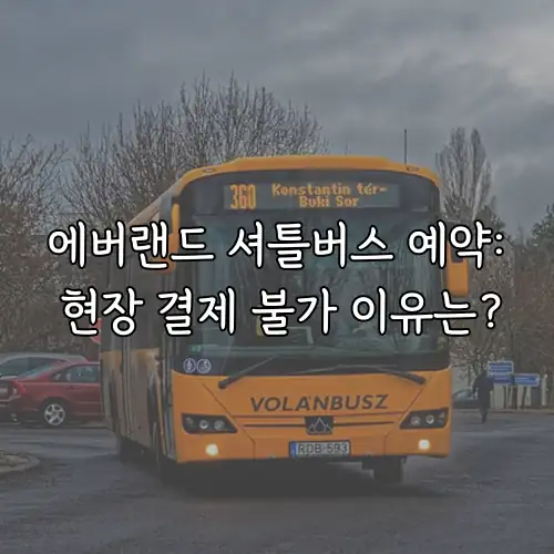 에버랜드 셔틀버스 예약: 현장 결제 불가 이유는?
