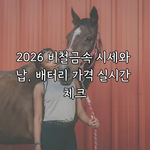 2026 비철금속 시세와 납, 배터리 가격 실시간 체크