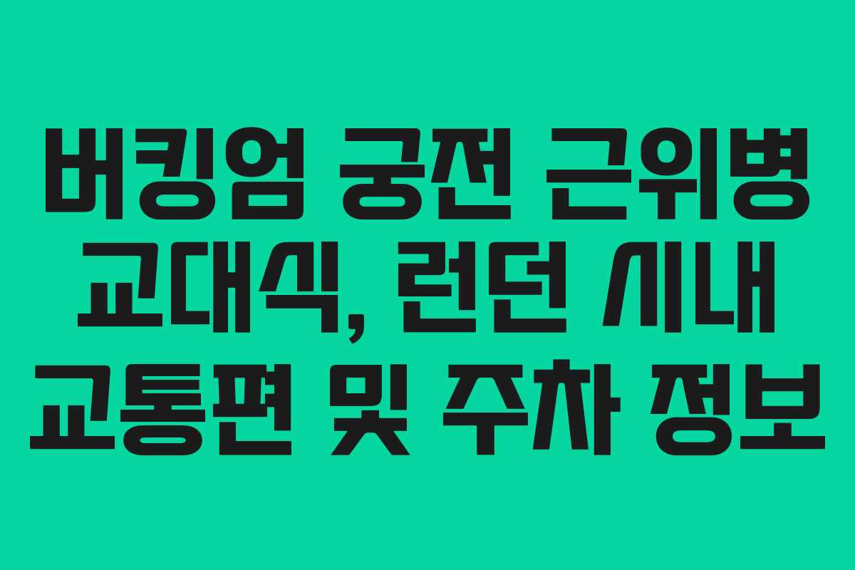 버킹엄 궁전 근위병 교대식, 런던 시내 교통편 및 주차 정보