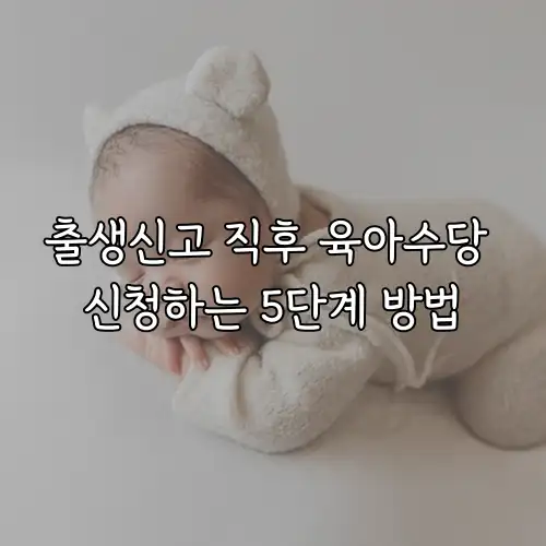 출생신고 직후 육아수당 신청하는 5단계 방법