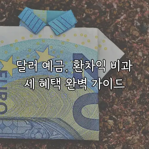 달러 예금, 환차익 비과세 혜택 완벽 가이드