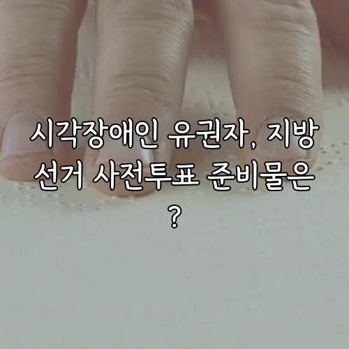 시각장애인 유권자, 지방선거 사전투표 준비물은?