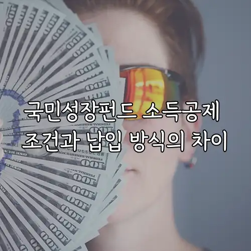 국민성장펀드 소득공제 조건과 납입 방식의 차이