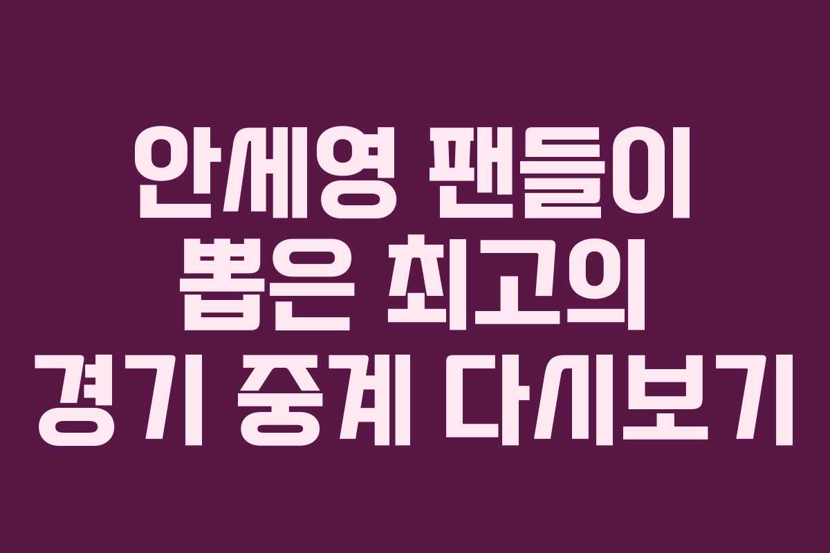 안세영 팬들이 뽑은 최고의 경기 중계 다시보기