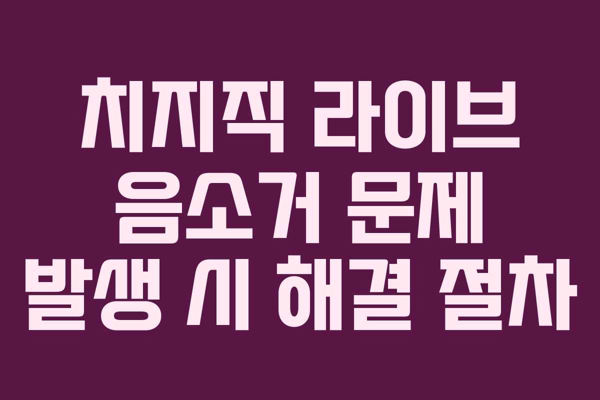 치지직 라이브 음소거 문제 발생 시 해결 절차